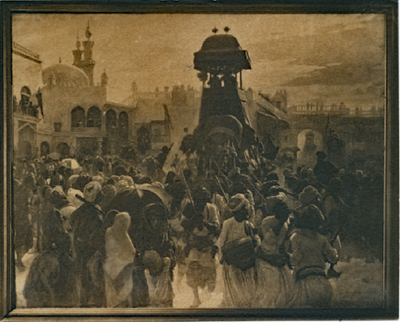 «Langar-Prozession»<br /> Dieses 4x6 m grosse Bild wurde u.a. 1898 auch in der Katharinenkirche in Lübeck ausgestellt. Als Verkaufspreis war damals 8'000 Mark ausgeschrieben. 
